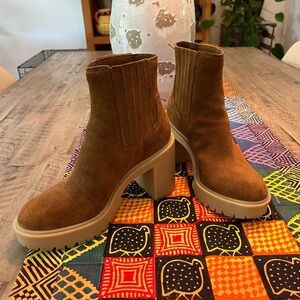 Dolce Vita Catana Brown Suede Ankle Boots